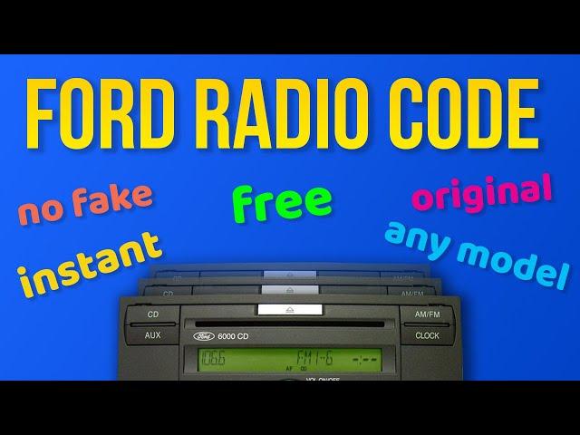 Ford Radio Code Free Generator — How to get