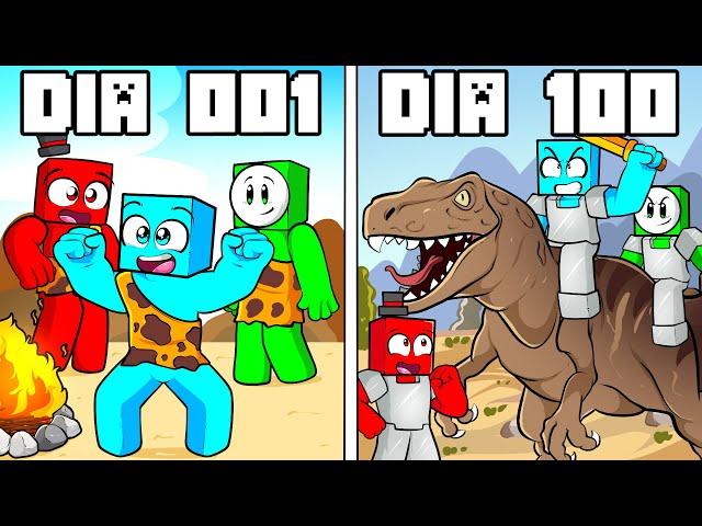 Sobrevivemos 100 DIAS Na Pré-História do Minecraft