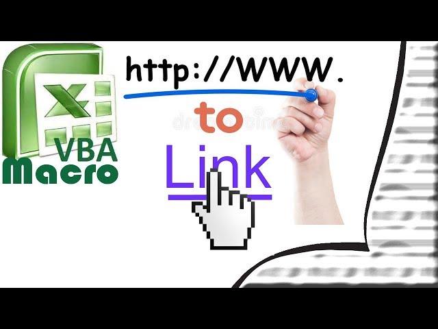 Excel VBA Macro URL to Hyperlinks text How to  and Demonstration. Hyperlinks.Add method