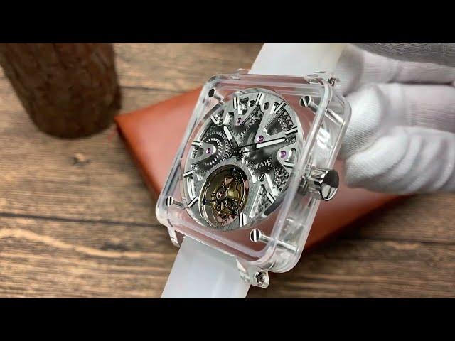 GIV Crystal Case Sapphire mirror Tourbillon watch