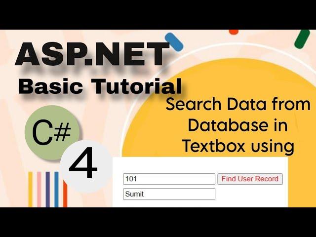 How to Search value from database in Textbox using Asp.Net