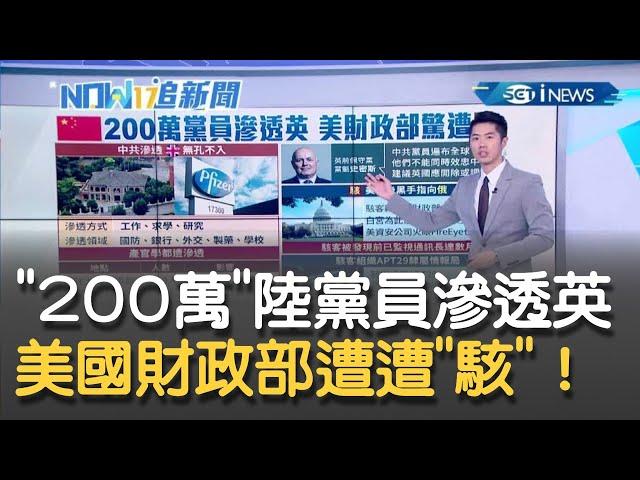 近"200萬"名中國黨員全面滲透英國"各大領域"皆有潛伏 美國財政部遭駭"APT29"黑手指向俄國｜主播 鄧崴｜【17追新聞】20201214｜三立iNEWS