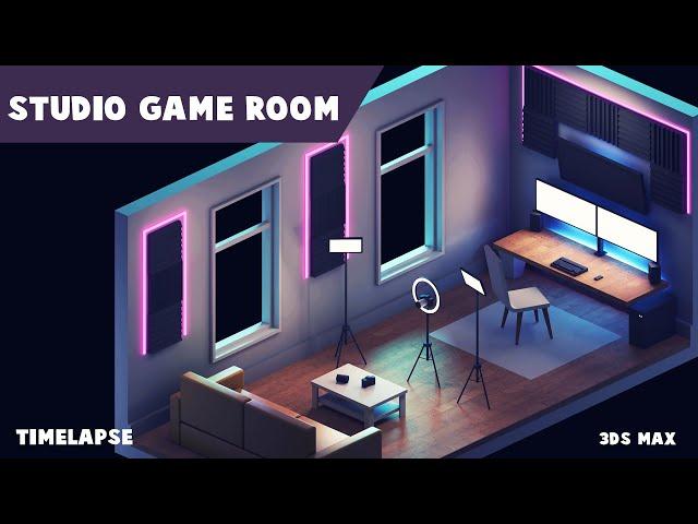 Isometric You Tube Studio Room -  3ds Max Modeling