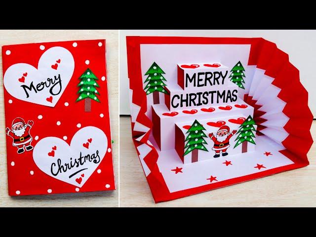 DIY Christmas pop-up card // Christmas greeting card making easy // Merry Christmas card