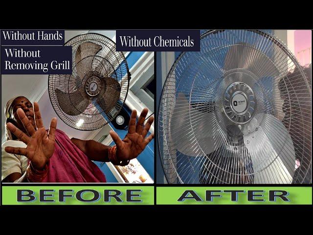 Without Removing Grill - Without Hands and Chemicals Wall Mount Fan or Table Fan Cleaning in 2-Mins