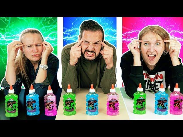 TWIN TELEPATHY SLIME Challenge zu dritt | Sind Kathi, Kaan & Nina Schleim Drillinge? Triplets Slime