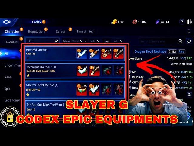 MIR4- SLAYER G CODEX TIME FOR EPIC EQUIPMENTS | THE KUYA OF PHA IS GETTING MORE STRONGER NOW