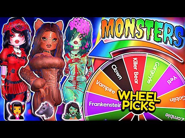 WHEEL Picks What MONSTER I Be In DRESS TO IMPRESS! *Halloween Challenge* | ROBLOX