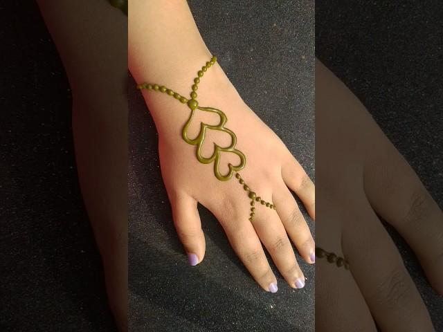 Simple hearts jewellery Backhand mehndi design ️ #shorts #youtubeshorts #henna