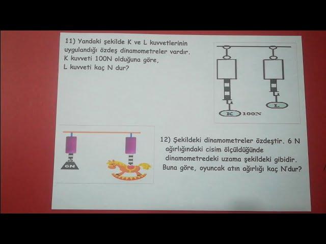 5.sınıf dinamometreler soru çözümleri @Bulbulogretmen  #kuvvet #dinamometre #fen #5sınıf