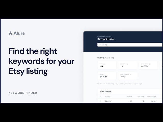 Keyword Finder Introduction - Etsy Keyword Research Tool by Alura