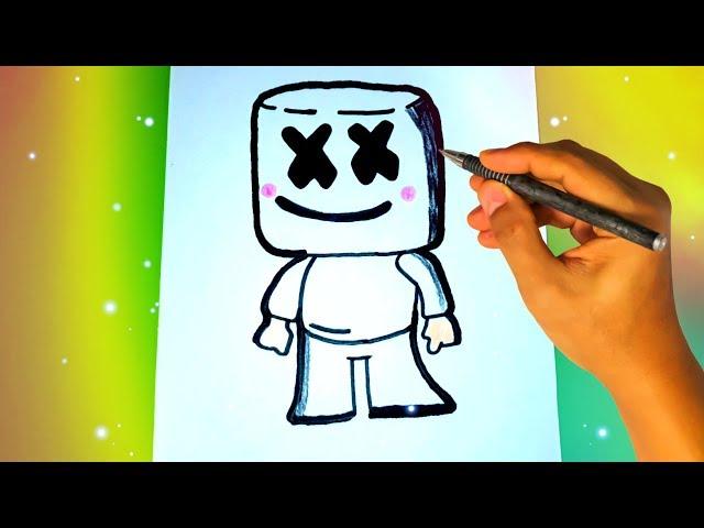 Как нарисовать Маршмэллоу? How to draw Dj Marshmallow