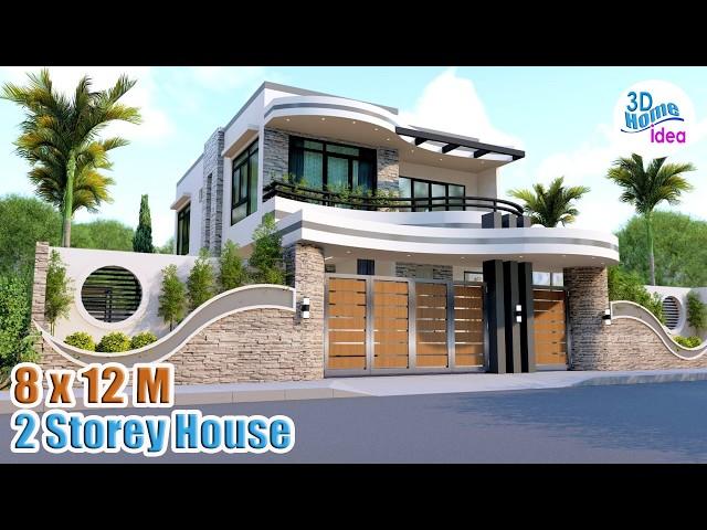 (8 x 12 Meters ) Modern house Design idea with 4 Bedroom (26.2 by 39.3ft)