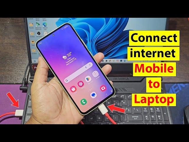 How to connect internet from mobile to laptop with usb cable