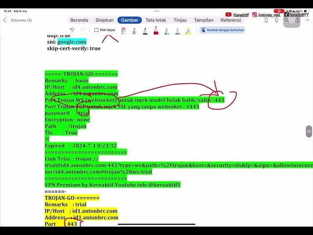 Cara Nulis Akun Trojan di openclash Mode Salto/bolak balik dan Mode SSL/SNI