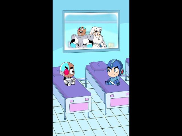 Baby Cyborg vs Baby mega man Bowser12345 #teentitansgo #cyborg #megaman  #shorts