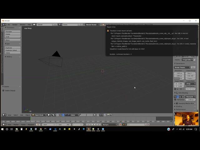 Blender Traceback Error Import obj FIX [Blender 2.79]