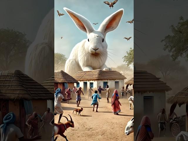 The rabbit caught in village then his friend save him | shorts | ytshorts | #ai #shorts#ytshorts