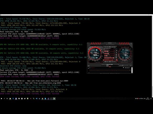 Compare gtx 1060 3gb vs gtx 1060 6gb vs gtx1070 eth hashrate W OC settings 