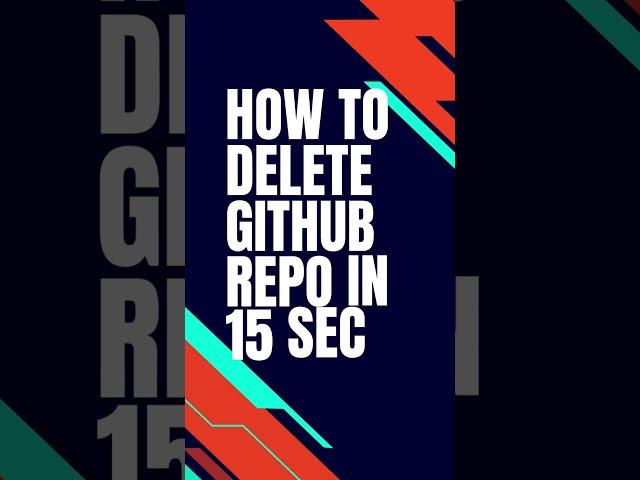 How to Delete Github Repository #shorts