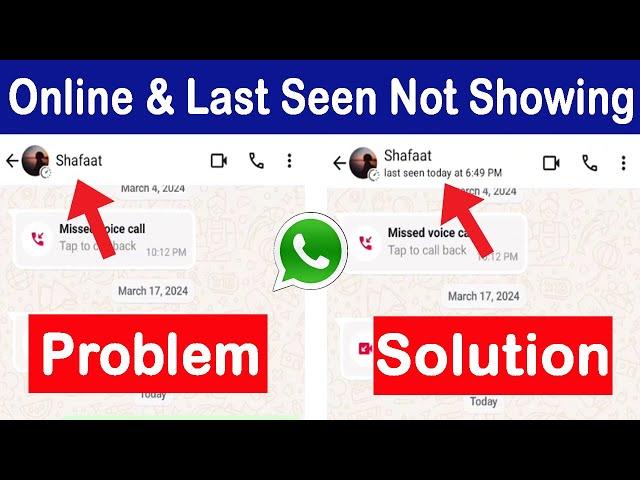 Whatsapp Last Seen and Online Not Showing Problem | Online and Last Seen Not Showing on Whatsapp