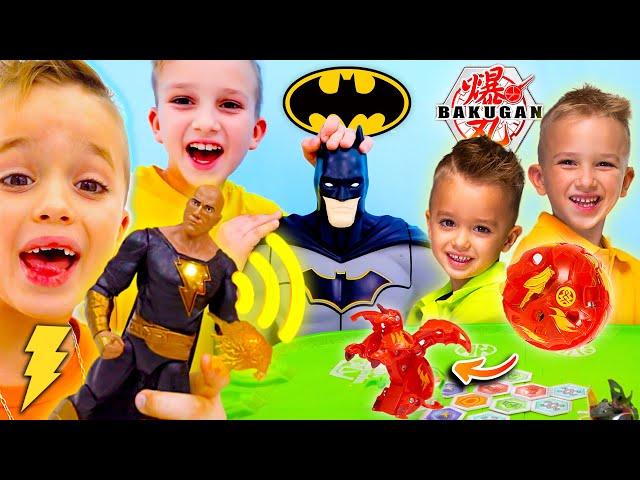 Vlad & Niki Battle Batman, Bakugan & Black Adam