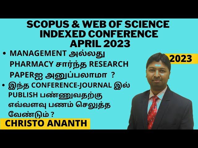 Christo Ananth - Scopus & Web of Science Indexed Conference - April 2023 - ICICAEPHAM 2023 - Tamil