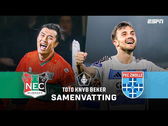  HEERLIJK BEKERDUEL: ZEVEN GOALS met een KETSER VAN DE KEEPER 🫣 | Samenvatting N.E.C. -  PEC Zwolle