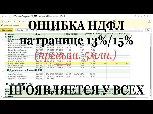 Ошибка НДФЛ в 1С на границе 13% и 15% (превыш. 5 млн.): проявляется у всех!