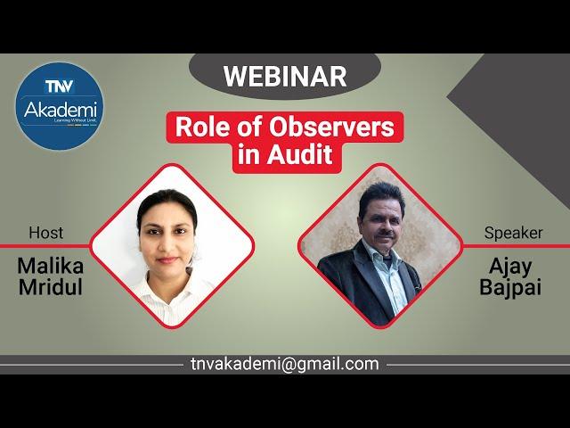 Webinar On Role of Observer in Audit