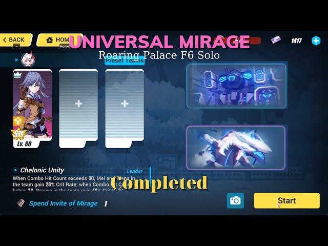 F2P POWER!!! Hawk of The Fog Solo Universal Mirage Roaring Palace F6 [Honkai Impact 3rd]