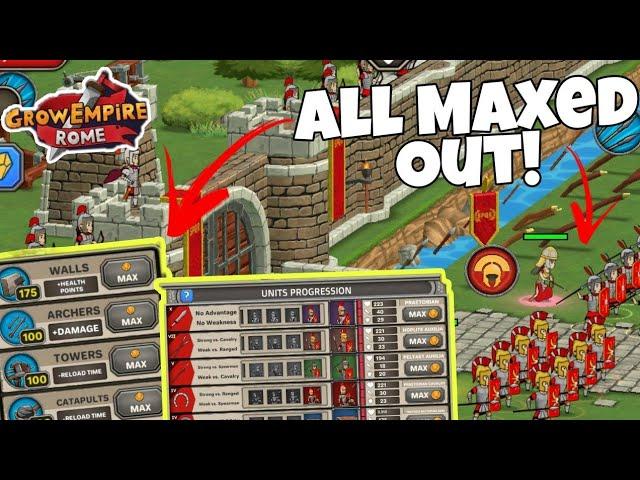 Grow Empire: Rome - Maxed General, Defenses, Heroes and Troops Gameplay (Wave 1560)