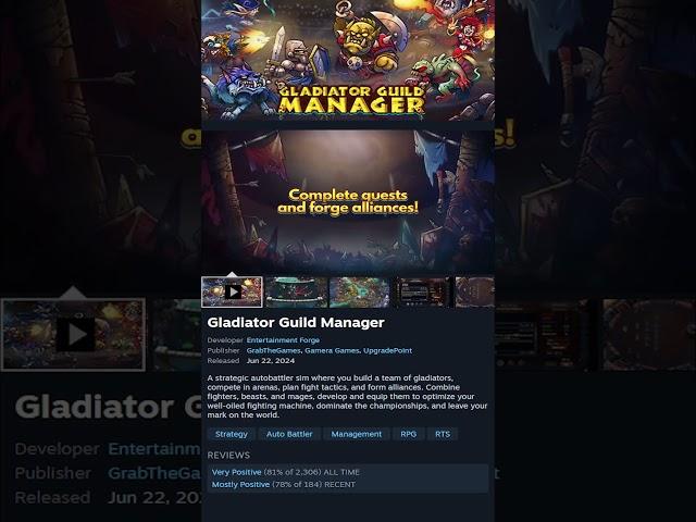 Gladiator Guild Manager New or Trending Game