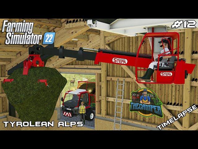 STORING HAY IN COWSHED WITH STEPA HAY CRANE | Tyrolean Alps | Farming Simulator 22 | Episode 12