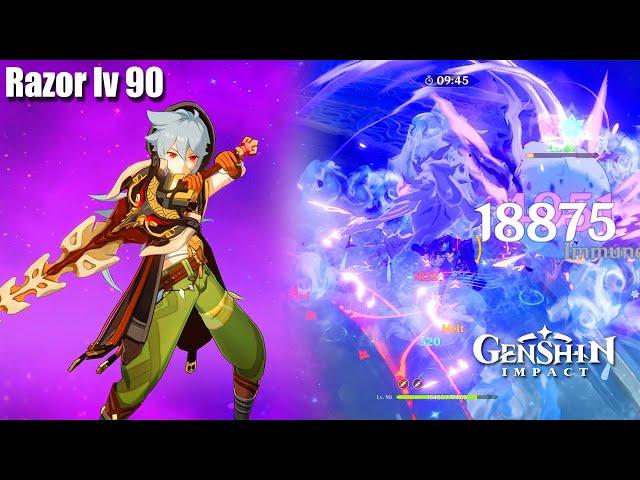 Genshin Impact - Razor Lv 90 C2 Talents Level 8 Abyss & Regisvine Damage Test