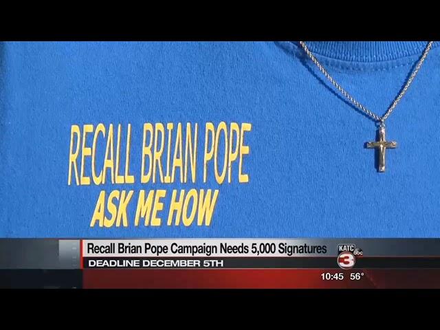 Brian Pope recall committee campaigning for signatures as deadline approaches