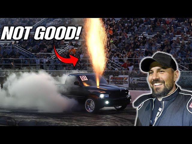 My 1000HP Cummins BLOWS UP Doing INSANE Burnout!! *HUGE FLAMES!*