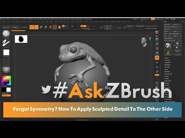 #AskZBrush - Forgot Symmetry? How to Apply Sculpted Detail From One Side to the Other Side