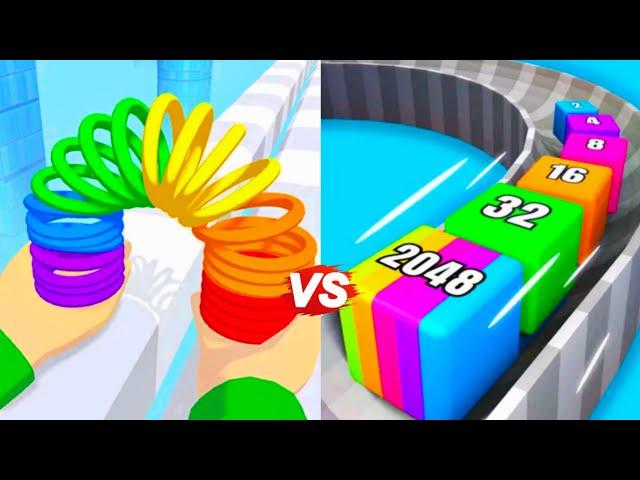 Toy Spring vs Tube Jelly Slide - All Level (NOOB vs PRO vs HACKER) New Update