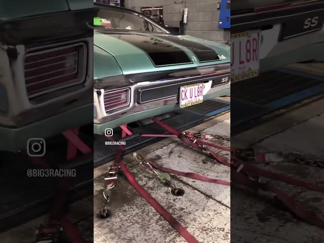 Twin turbo BBC ‘70 Chevelle on the dyno #chevelle #musclecar #twinturbo #bigblock #big3racing #boost