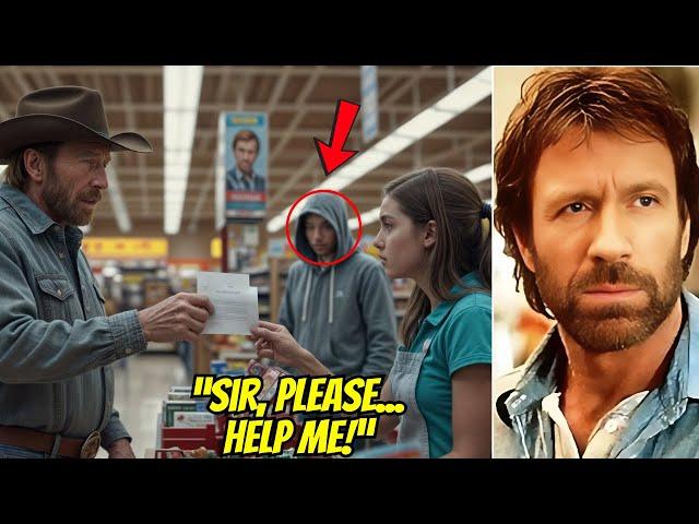 Cashier Slips a Note to Chuck Norris With Shaking Hands – His Next Move Stuns the Whole Store!