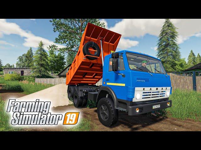 ПОМОГАЕМ БАБУШКЕ! ПРИВЕЗЛИ ЦЕЛЫЙ КАМАЗ ПЕСКА! FARMING SIMULATOR 19