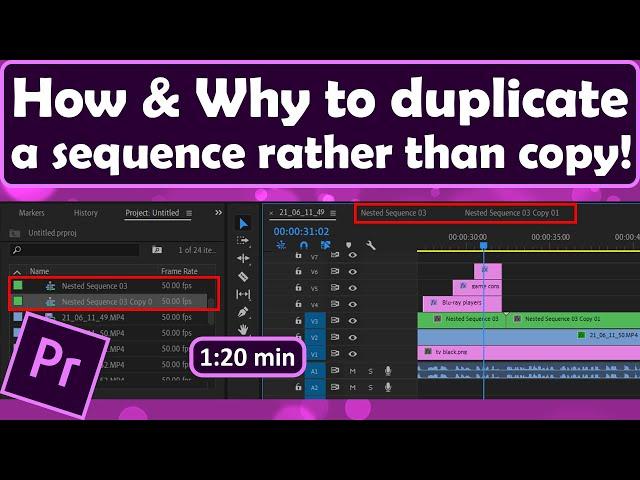 How to duplicate a sequence in Premiere Pro