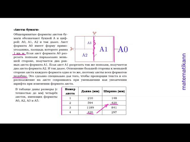 ОГЭ Задачи про листы бумаги. Разобрали все виды. ⬇️
