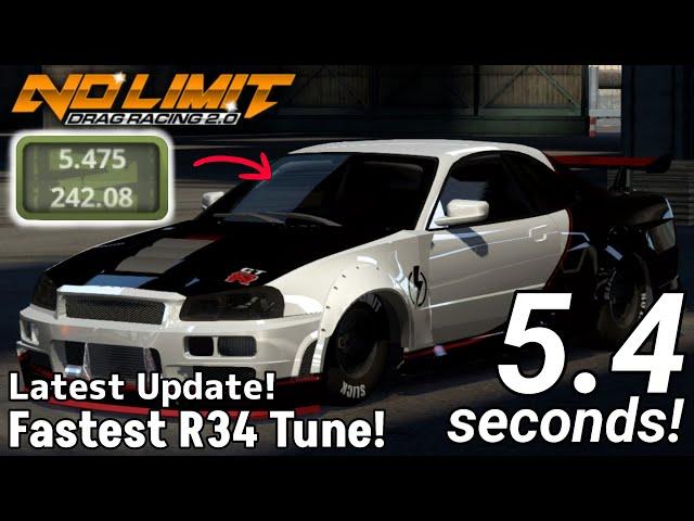 5.4 Tune! Fastest Nissan Skyline GT-R R34 Tune - Update Version 2.0.9 | No Limit Drag Racing 2.0