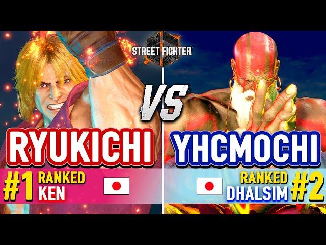 SF6  RYUKICHI (#1 Ranked Ken) vs YHCMOCHI (#2 Ranked Dhalsim)  SF6 High Level Gameplay