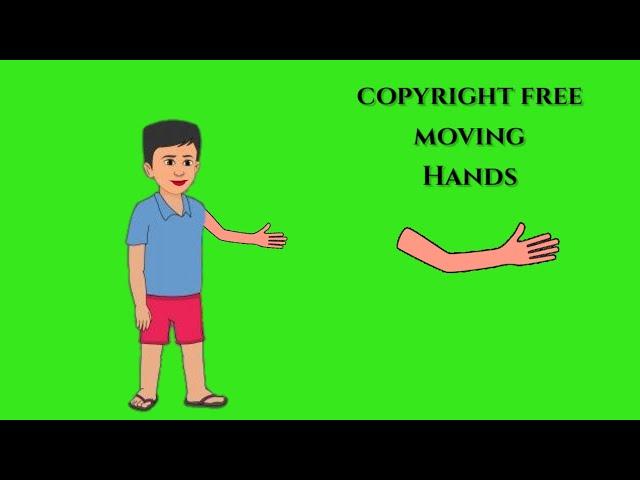 Hands green screen | cartoon character moving hands while talking animation