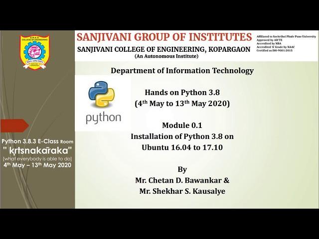 Installation of Python 3 8 on Ubuntu 16 04 to 17 10