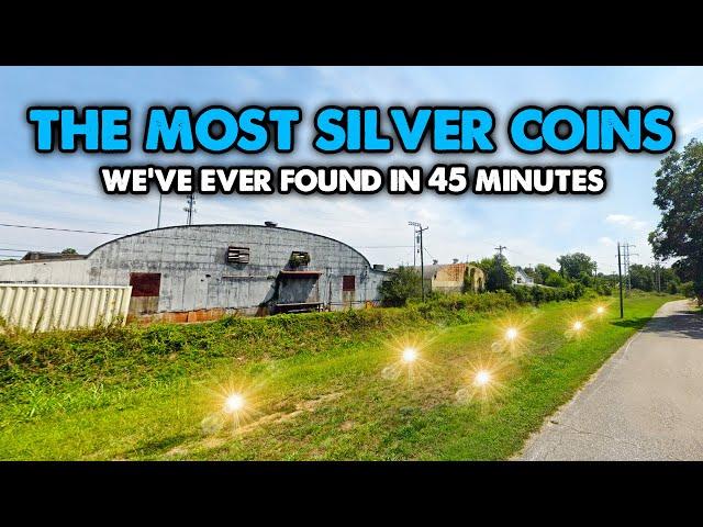 The MOST SILVER COINS We've Ever Found In 45 Minutes! #metaldetecting