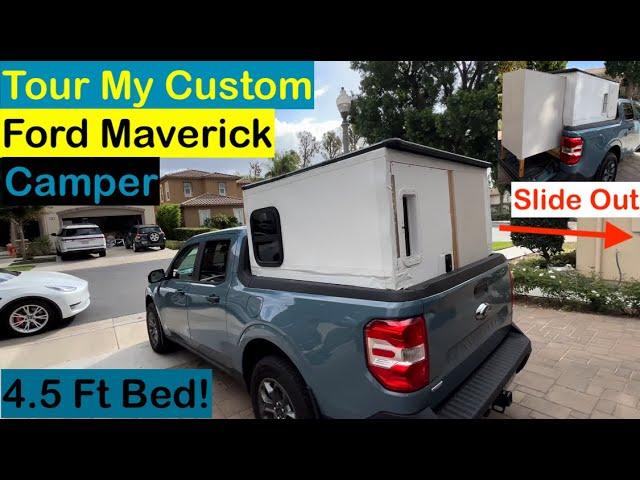 Tour My DIY Custom Ford Maverick Custom Camper.  Wood Frame Pull Out! EP12 Series Finale